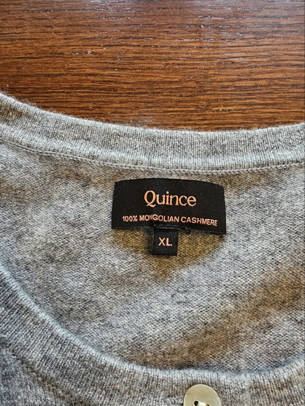 Quince Mongolian Cashmere Cardigan Sweater Heather Grey XL - Picture 3 of 9